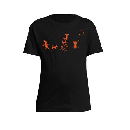 Tee Shirt Manches Courtes Enfant Bartavel Theme Chasse T1168 Nature - Noir