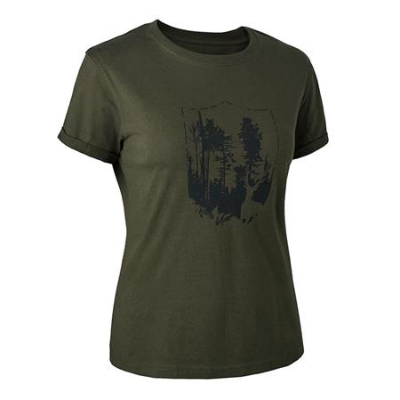 TEE SHIRT MANCHES COURTES FEMME DEERHUNTER LADY WITH SHIELD - KAKI