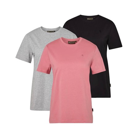 Tee Shirt Manches Courtes Femme Pinewood 3-Pack - Grey Mel/D.Pink/Black - Par 3