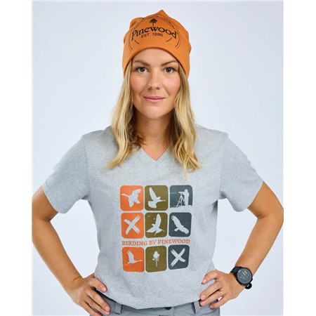 TEE SHIRT MANCHES COURTES FEMME PINEWOOD BIRDING - L.GREY MEL COMBO