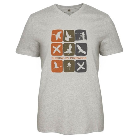 Tee Shirt Manches Courtes Femme Pinewood Birding - L.Grey Mel Combo