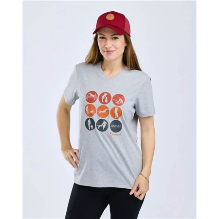 TEE SHIRT MANCHES COURTES FEMME PINEWOOD DOG SPORTS - L.GREY MEL ACTIVITY