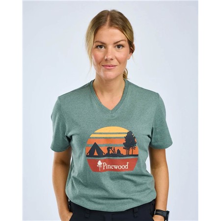 TEE SHIRT MANCHES COURTES FEMME PINEWOOD FINNVEDEN RECYCLED OUTDOOR - AQUAGR.MEL CAMPSITE