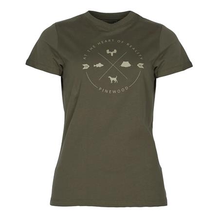 TEE SHIRT MANCHES COURTES FEMME PINEWOOD FINNVEDEN TRAIL W - OLIVE