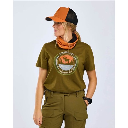 TEE SHIRT MANCHES COURTES FEMME PINEWOOD MOOSE - H.OLIVE