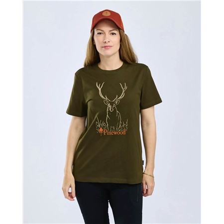 TEE SHIRT MANCHES COURTES FEMME PINEWOOD RED DEER - GREEN -26