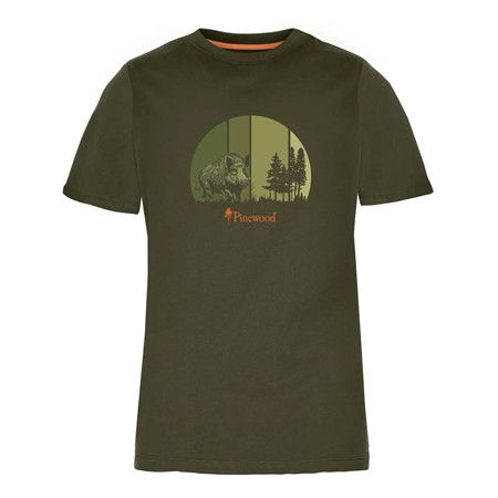 Tee Shirt Manches Courtes Femme Pinewood Wild Boar - Olive