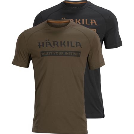 Tee Shirt Manches Courtes Harkila Logo - Vert/Noir - Par 2