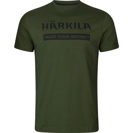 Tee Shirt Manches Courtes Harkila Logo - Vert/Phantom - Par 2