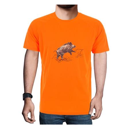 TEE SHIRT MANCHES COURTES HOMME BARTAVEL DIEGO T1048 RESPIRANT À MOTIF - ORANGE