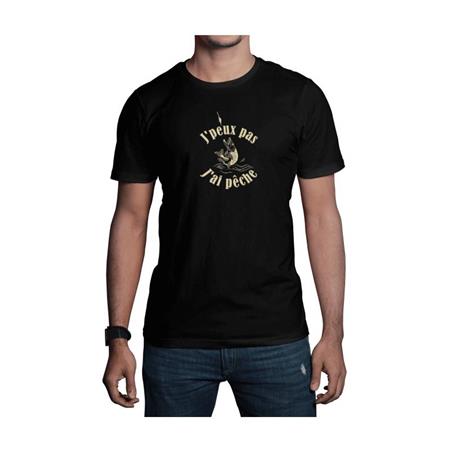 Tee Shirt Manches Courtes Homme Bartavel Nature J'peux Pas J'ai Pêche - Noir