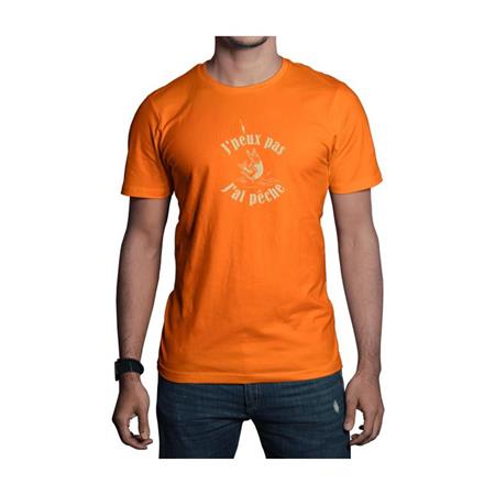 Tee Shirt Manches Courtes Homme Bartavel Nature J'peux Pas J'ai Pêche - Orange