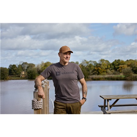 TEE SHIRT MANCHES COURTES HOMME HARKILA MC IDENTITY - BROWN MELANGE