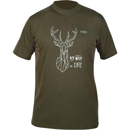 Tee Shirt Manches Courtes  Homme Hart Branded Deer - Kaki