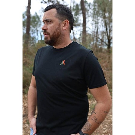 Tee Shirt Manches Courtes Homme Le Pairon Bécassier 2025 - Noir