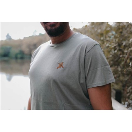 Tee Shirt Manches Courtes Homme Le Pairon Bécassier Logo Marron - Kaki