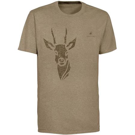 TEE SHIRT MANCHES COURTES HOMME LIGNE VERNEY-CARRON TEE FOR TWO CHEVREUIL - BEIGE