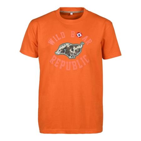 Tee-Shirt Manches Courtes Homme Percussion Wild Boar Republic Courant - Sanglier - Orange