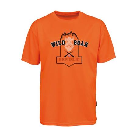 Tee-Shirt Manches Courtes Homme Percussion Wild Boar Republic Ii - Sanglier - Orange