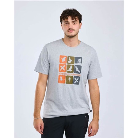 TEE SHIRT MANCHES COURTES HOMME PINEWOOD BIRDING - L.GREY MEL COMBO