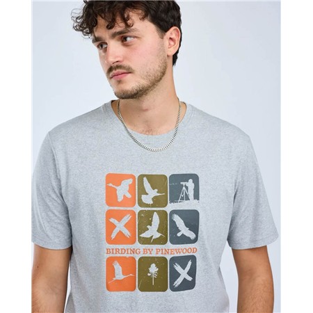 TEE SHIRT MANCHES COURTES HOMME PINEWOOD BIRDING - L.GREY MEL COMBO