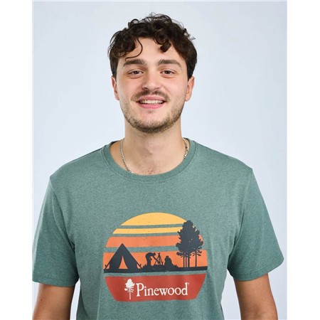 TEE SHIRT MANCHES COURTES HOMME PINEWOOD FINNVEDEN RECYCLED OUTDOOR - AQUAGR.MEL CAMPSITE
