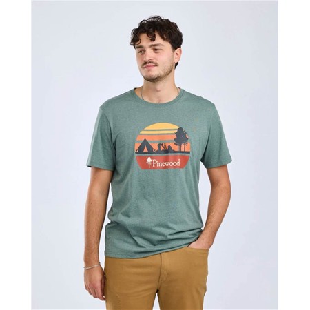 TEE SHIRT MANCHES COURTES HOMME PINEWOOD FINNVEDEN RECYCLED OUTDOOR - AQUAGR.MEL CAMPSITE