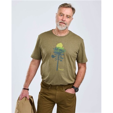 TEE SHIRT MANCHES COURTES HOMME PINEWOOD FINNVEDEN RECYCLED OUTDOOR - OLIVE MEL CAMPSITE