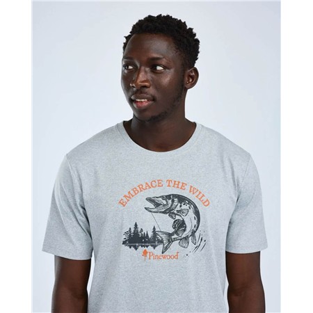 TEE SHIRT MANCHES COURTES HOMME PINEWOOD FISHING - L.GREY MEL PIKE