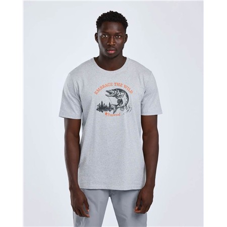 TEE SHIRT MANCHES COURTES HOMME PINEWOOD FISHING - L.GREY MEL PIKE