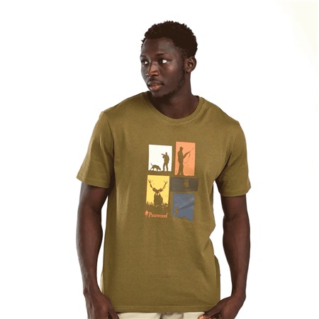 TEE SHIRT MANCHES COURTES HOMME PINEWOOD HUNTING - OLIVE MEL