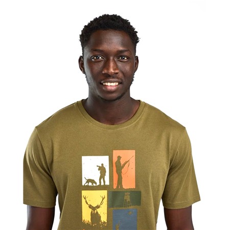 TEE SHIRT MANCHES COURTES HOMME PINEWOOD HUNTING - OLIVE MEL