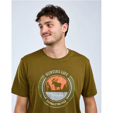 TEE SHIRT MANCHES COURTES HOMME PINEWOOD MOOSE - H.OLIVE