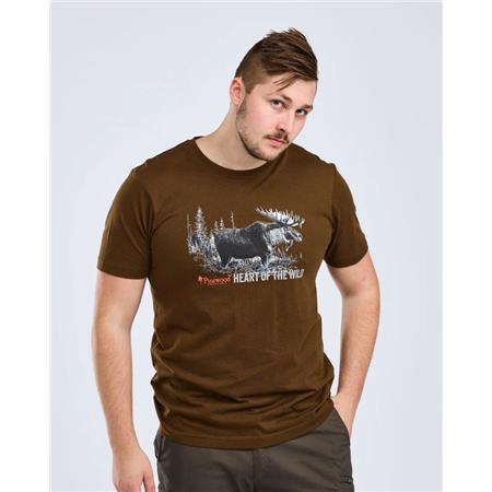 TEE SHIRT MANCHES COURTES HOMME PINEWOOD MOOSE - MARRON