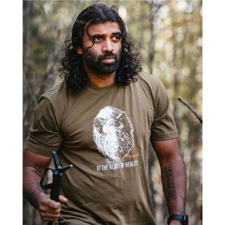 TEE SHIRT MANCHES COURTES HOMME PINEWOOD WILD BOAR - OLIVE