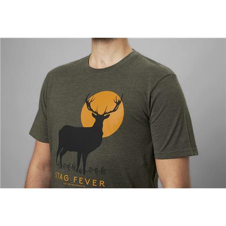 TEE SHIRT MANCHES COURTES HOMME SEELAND STAG FEVER - VERT