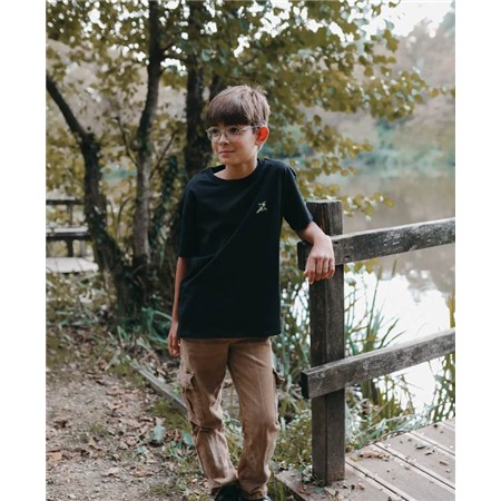 Tee Shirt Manches Courtes Junior Le Pairon Bécassier Logo Vert - Noir