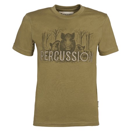 Tee Shirt Manches Courtes Junior Percussion Compagnie - Beige/Sanglier