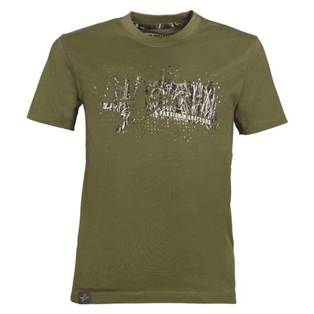 Tee Shirt Manches Courtes Junior Percussion Tonne - Kaki/Passion Migrate