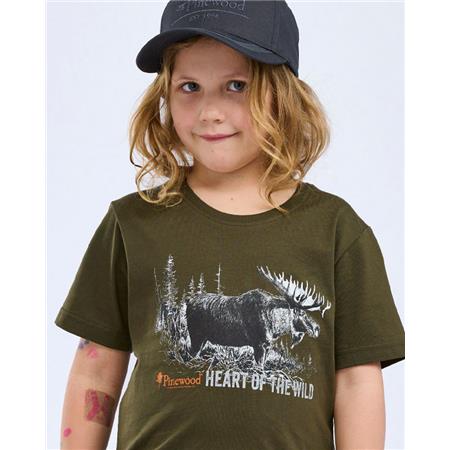 TEE SHIRT MANCHES COURTES JUNIOR PINEWOOD MOOSE K - VERT