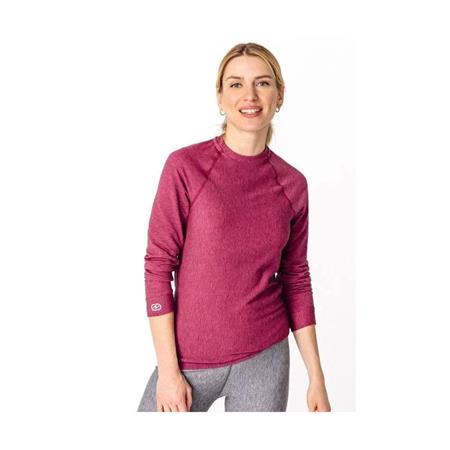 TEE SHIRT MANCHES LONGUES FEMME DAMART COMFORT THERMOLACTYL 3 COL ROND - ROSE