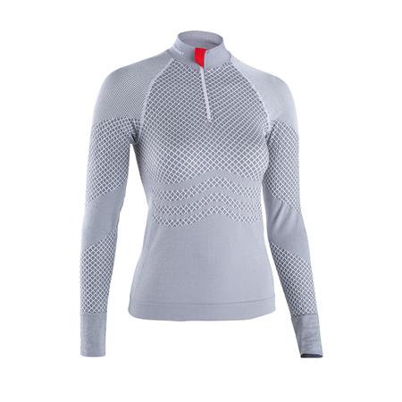 Damart T-Shirt Comfort 3 Col Rond Femme Gris Chine Moyen Women's base layer/ thermal tops : Snowleader