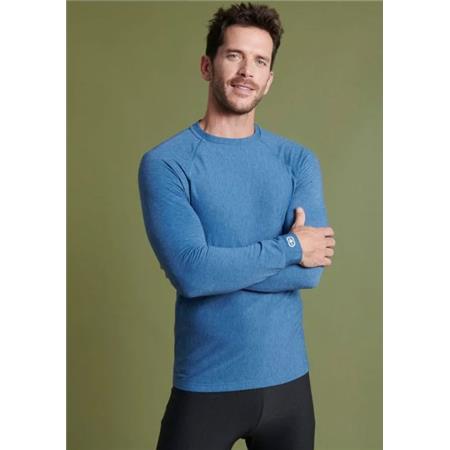 Tee Shirt Manches Longues Homme Damart Comfort Thermolactyl 3 Col Rond - Bleu