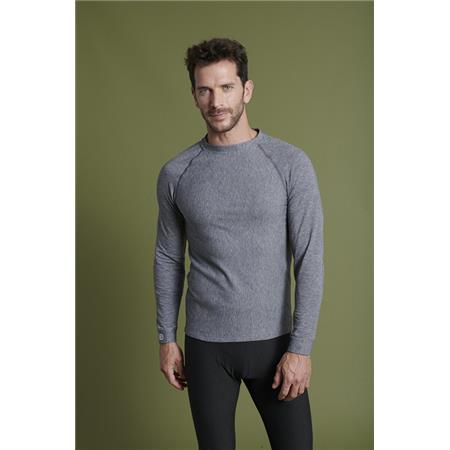 Tee Shirt Manches Longues Homme Damart Comfort Thermolactyl 3 Col Rond - Gris