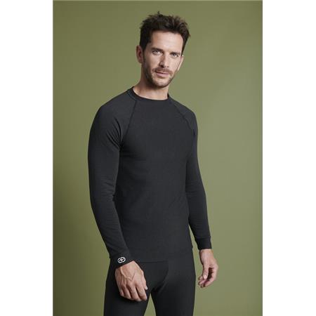 Tee Shirt Manches Longues Homme Damart Comfort Thermolactyl 3 Col Rond - Noir