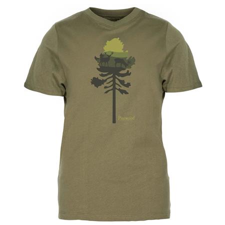 Tee Shirt Maniche Corte Donna Pinewood Finnveden Recycled Outdoor - Olive Mel Pine Tree