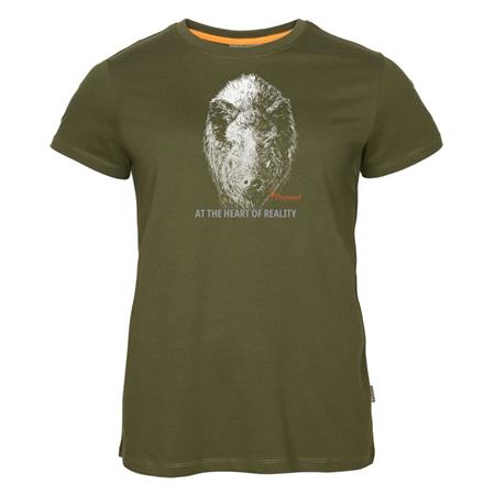 Tee Shirt Maniche Corte Donna Pinewood Wild Boar - Olive