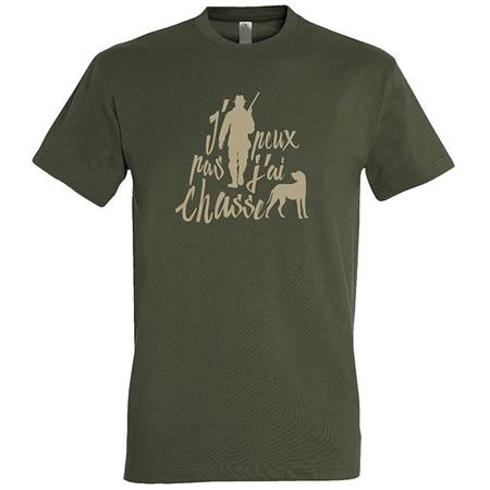 Tee Shirt Maniche Corte Uomo Bartavel Non Posso, Vado A Caccia T1170 - Caqui - Kaki