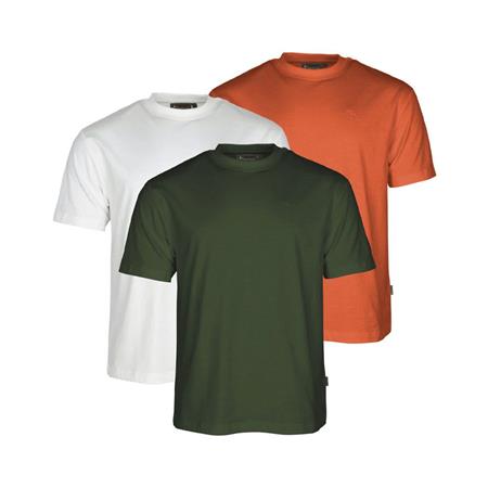 Tee Shirt Maniche Corte Uomo Pinewood 3-Pack - Blanc/Pine/Orange