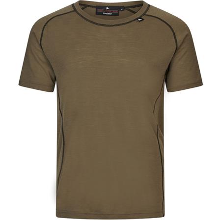 Tee-Shirt Maniche Corte Uomo Seeland Apex Mérinos - Covert Green